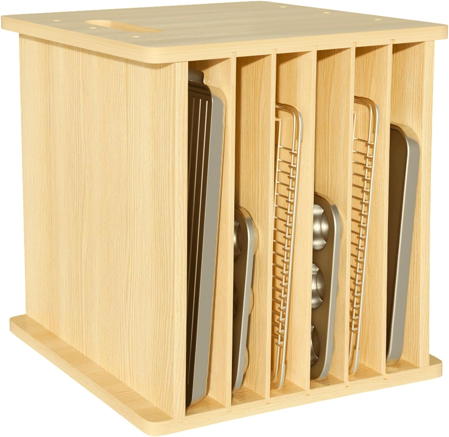 Kitchen Baking Sheet Organizer - Деревянный органайзер-разделитель для противня, вертикальная подставка