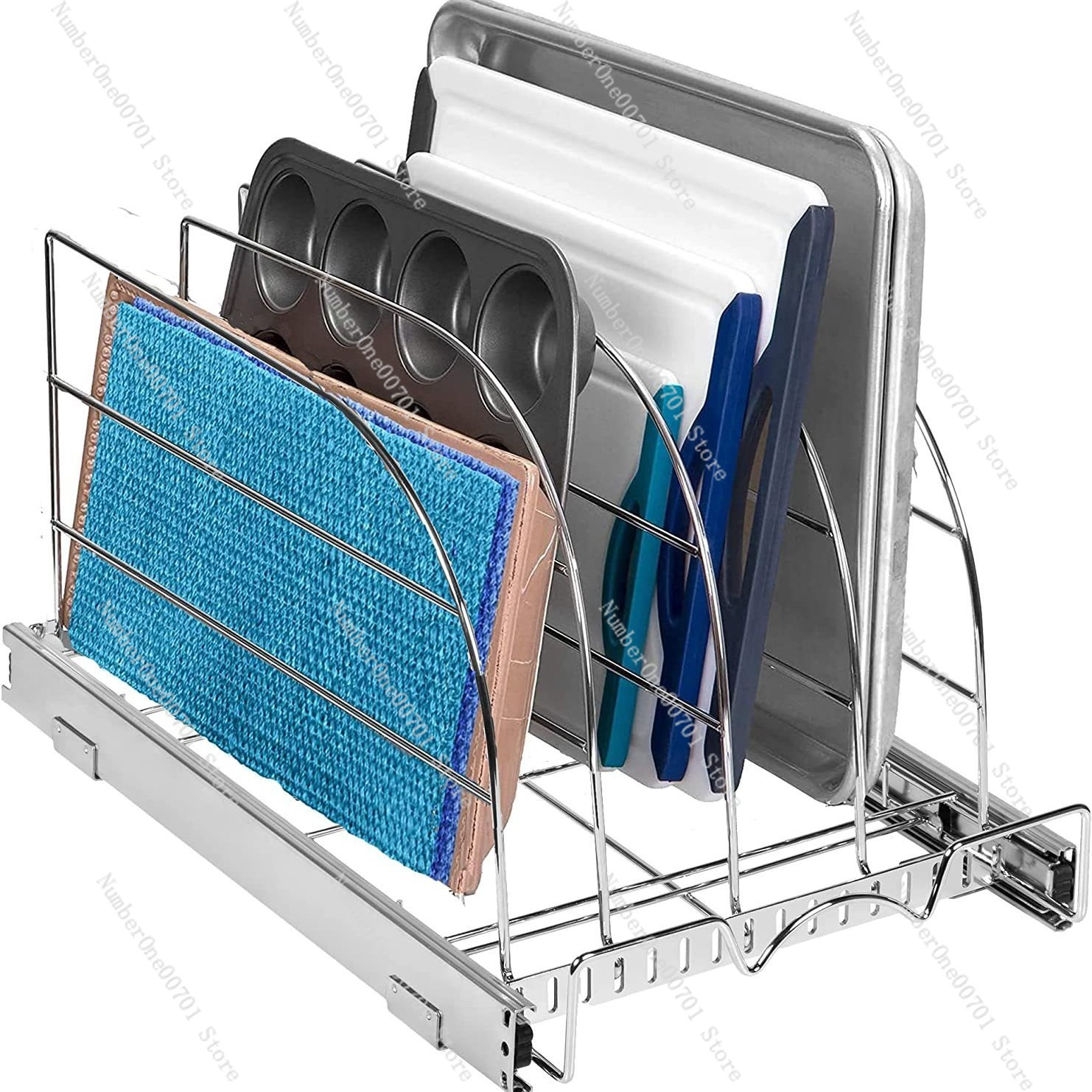 Kitchen Baking Sheet Organizer - Выдвижной органайзер для кухонных шкафов для
