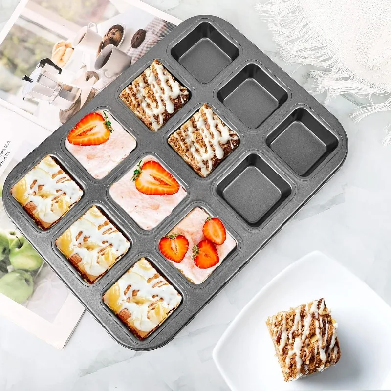 Muffin Tin Nonstick - Квадратный многоцелевой противень с 12 полостями,