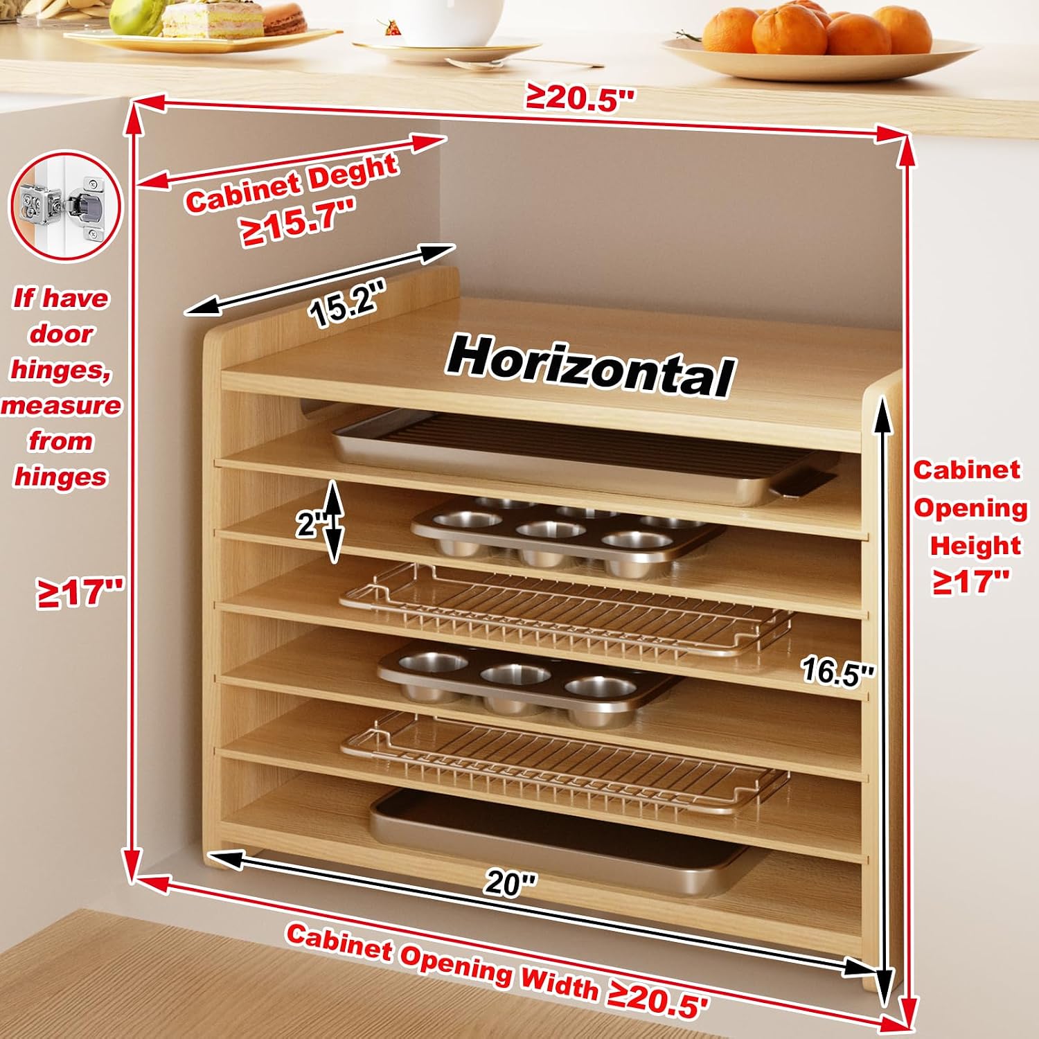 Деревянный органайзер-разделит – обзор и цена Kitchen Baking Sheet Organizer