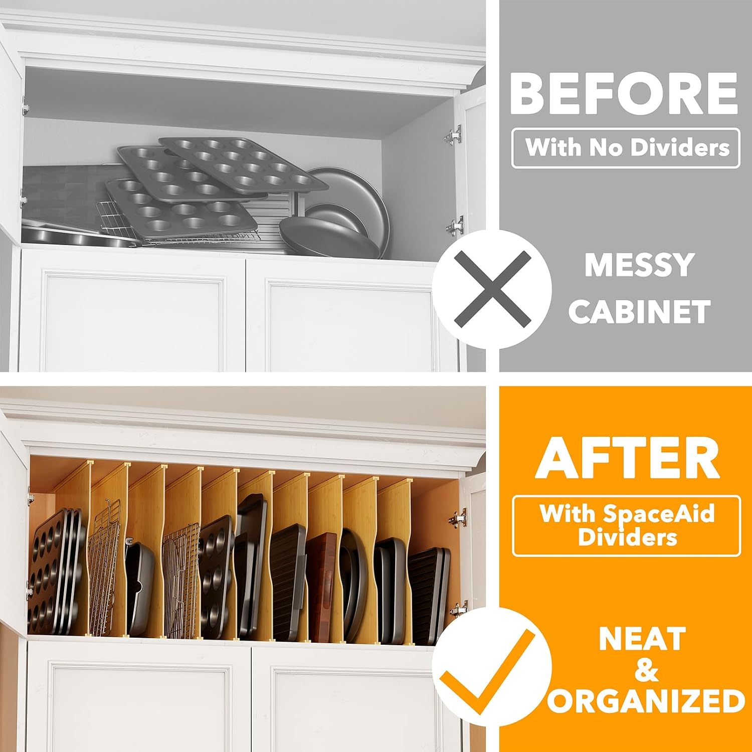 Набор из 10 бамбуковых раздели – обзор и цена Kitchen Baking Sheet Organizer