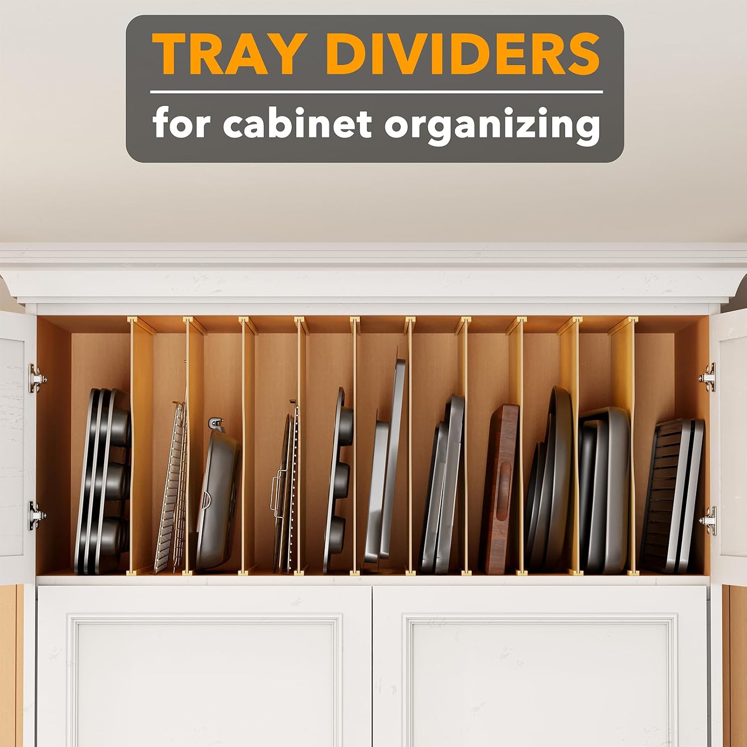 Набор из 10 бамбуковых раздели – обзор и цена Kitchen Baking Sheet Organizer